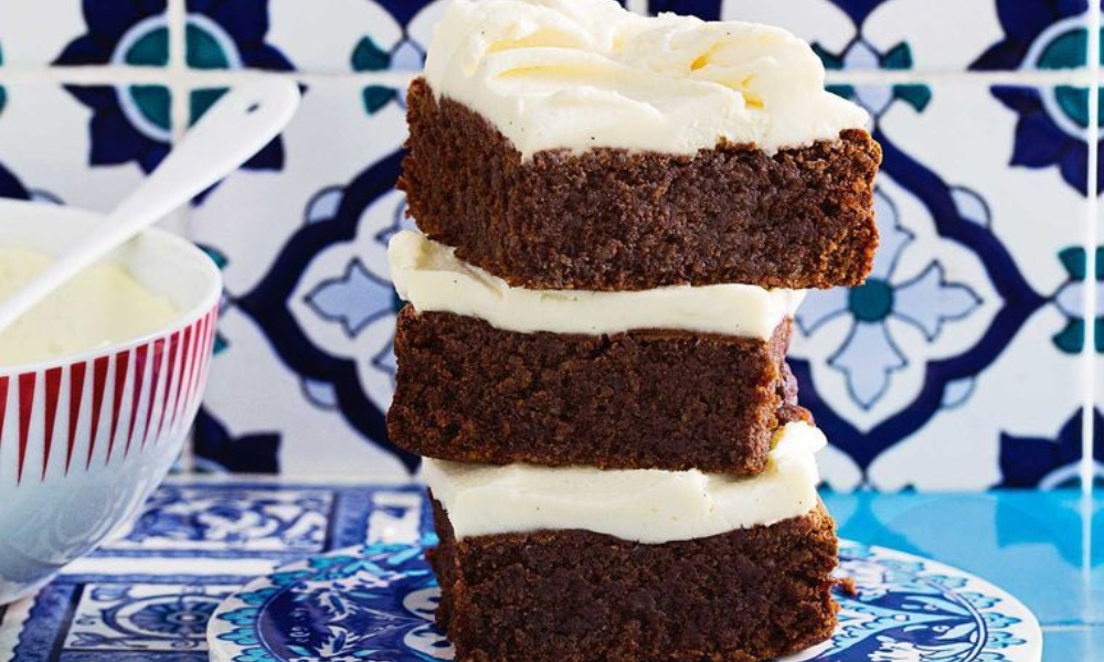 Delicious Flourless Walnut Brownies With Whipped Cream
